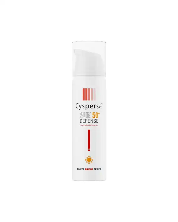 فلوئید ضد آفتاب ضد لک SPF50 سیسپرسا Cyspersa مدل Sun Defence مناسب انواع پوست 50ml