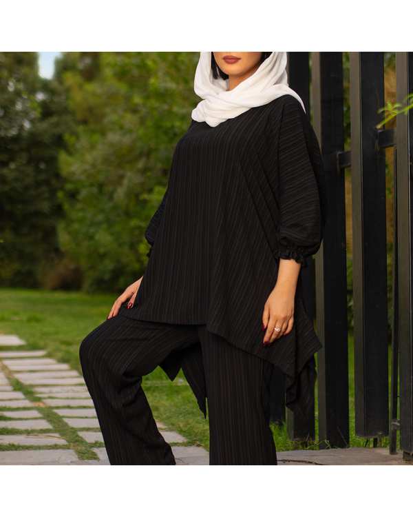 ست شومیز و شلوار زنانه مشکی تاپیک Topick مدل مژده - تصویر 4