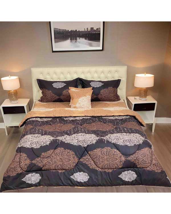 سرویس خواب یک نفره چهار تکه قهوه ای مانیکا هوم Monica Home مدل کارولین Karolin