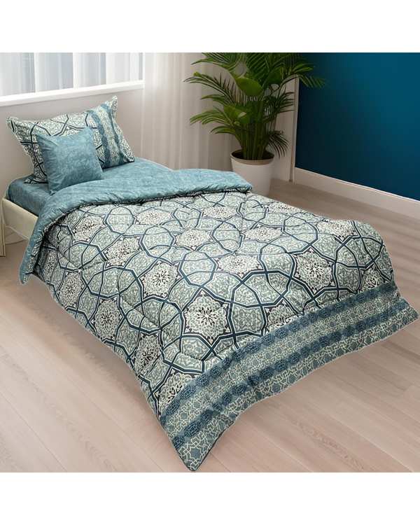 سرویس خواب یک نفره چهار تکه سبز مانیکا هوم Monica Home مدل Larisa لاریسا