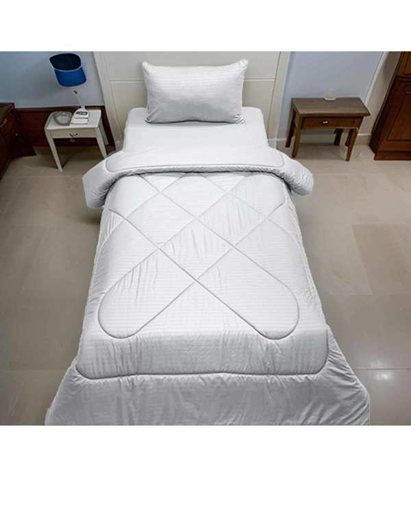 لحاف یک نفره سایز 230×150 سانتی متر سفید مانیکا هوم Monica Home مدل هتلی parallel plus