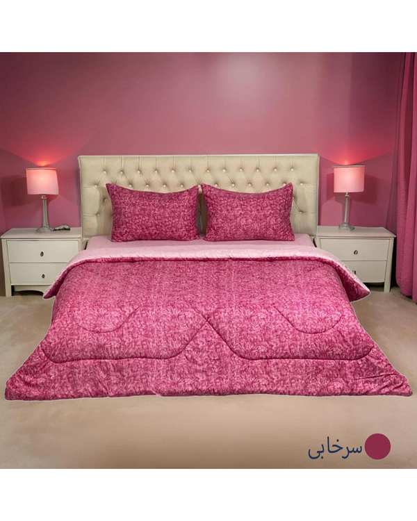 سرویس خواب دو نفره چهار تکه سرخابی مانیکا هوم Monica Home مدل پتینه پلاس