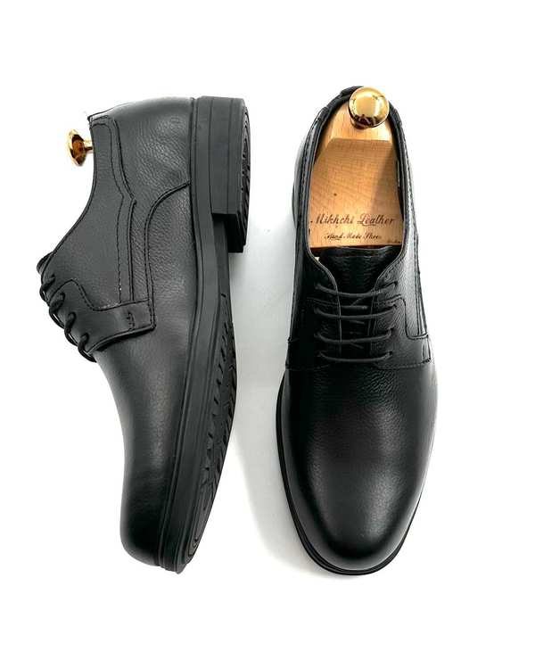 کفش چرم مردانه رسمی مشکی چرم میخچی Mikhchi Leather مدل H130 - تصویر 3