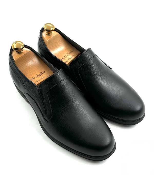 کفش چرم مردانه رسمی مشکی چرم میخچی Mikhchi Leather مدل H131 - تصویر 3