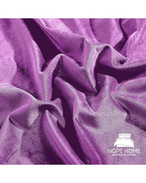 پرده آماده مخمل نوپه هوم Nopehome مدل پانچی یاسی P09 سایز 140x280 سانتی متر - تصویر 3