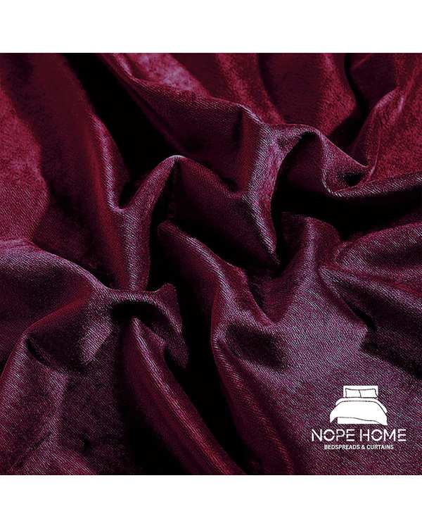 پرده آماده مخمل نوپه هوم Nopehome مدل پانچی بادمجانی P12 سایز 140x280 سانتی متر - تصویر 3