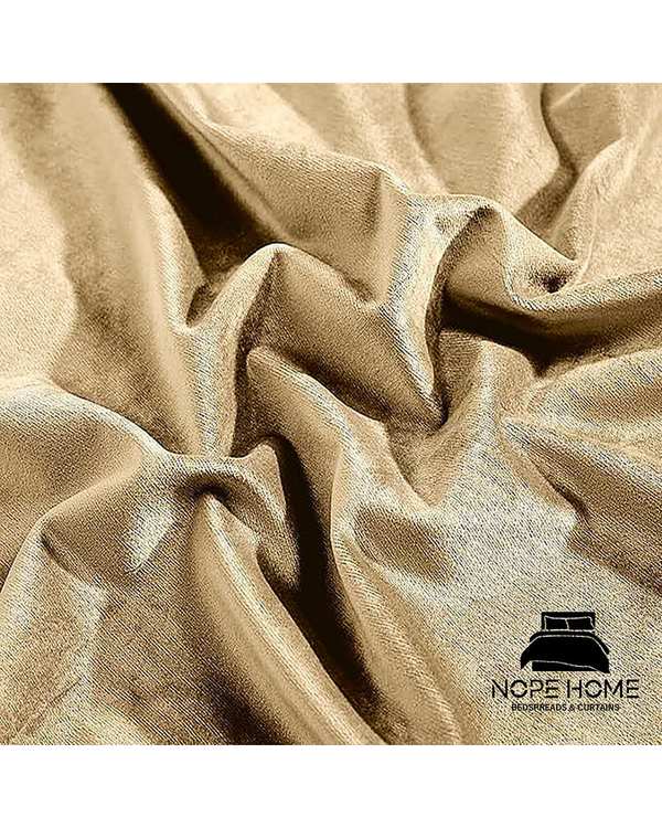 پرده آماده مخمل نوپه هوم Nopehome مدل پانچی کرم P18 سایز 140x280 سانتی متر - تصویر 3