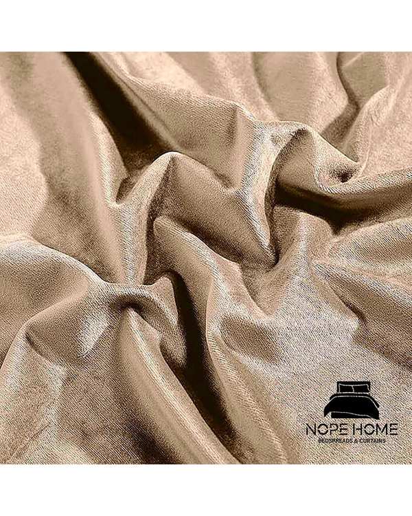 پرده آماده مخمل نوپه هوم Nopehome مدل پانچی بژ P20 سایز 140x280 سانتی متر - تصویر 3