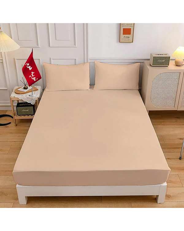 سرویس ملحفه و روبالشی یک نفره 3 تکه کرم نوپه هوم Nopehome طرح مینیمال کد A04