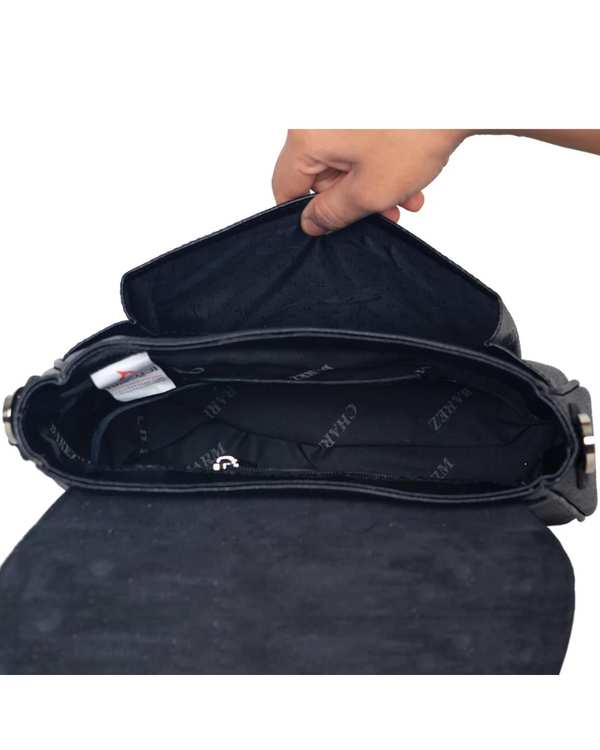 کیف چرم رودوشی مشکی چرم بارز Charm Barez مدل DG32 - تصویر 3