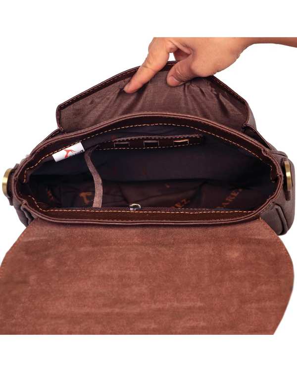کیف چرم رودوشی قهوه ای چرم بارز Charm Barez مدل DG32.1 - تصویر 3