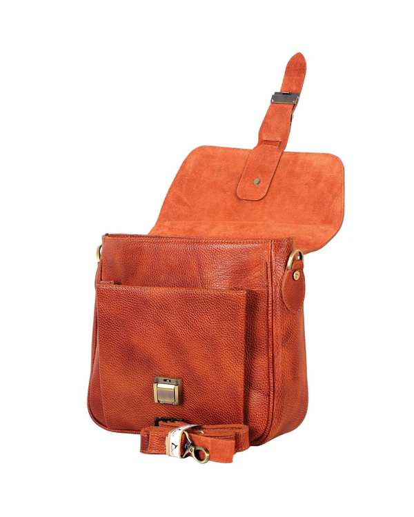 کیف چرم رودوشی عسلی چرم بارز Charm Barez مدل DG32.1 - تصویر 2