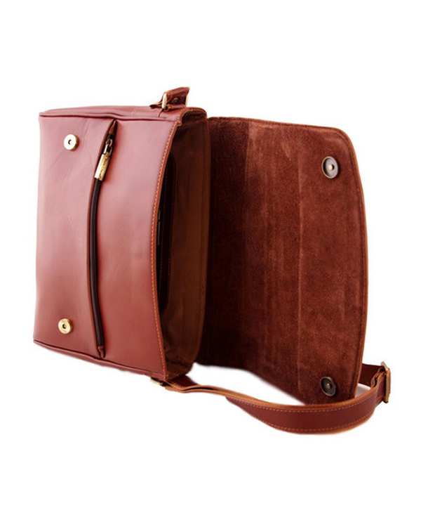 کیف چرم رودوشی عسلی چرم بارز Charm Barez مدل DG42 - تصویر 6