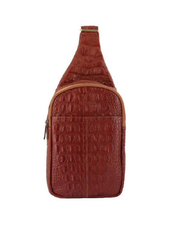 کیف چرم رودوشی مردانه عسلی چرم بارز Charm Barez مدل DG65.KO