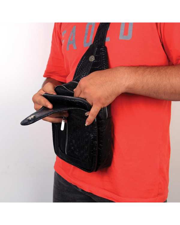 کیف چرم رودوشی مشکی چرم بارز Charm Barez مدل DG69.Prima - تصویر 4