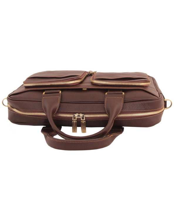 کیف چرم اداری مردانه قهوه ای چرم بارز Charm Barez مدل DL56.1 - تصویر 4