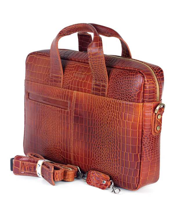 کیف چرم اداری عسلی چرم بارز Charm Barez کد DL76.PRIMA - تصویر 3