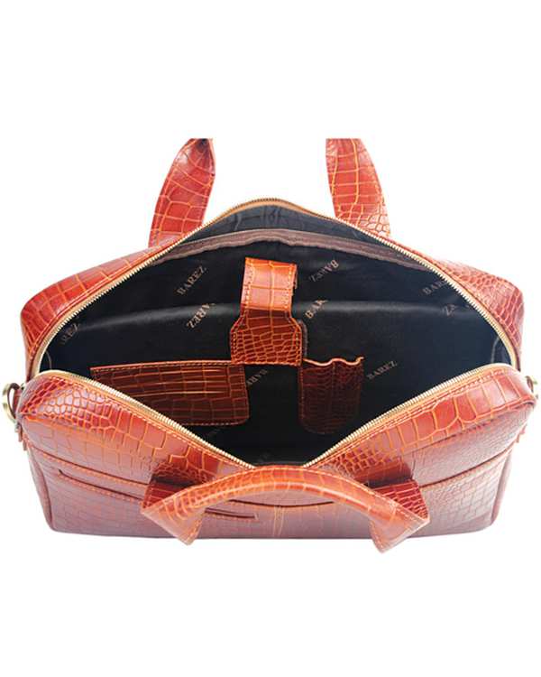 کیف چرم اداری عسلی چرم بارز Charm Barez کد DL76.PRIMA - تصویر 4