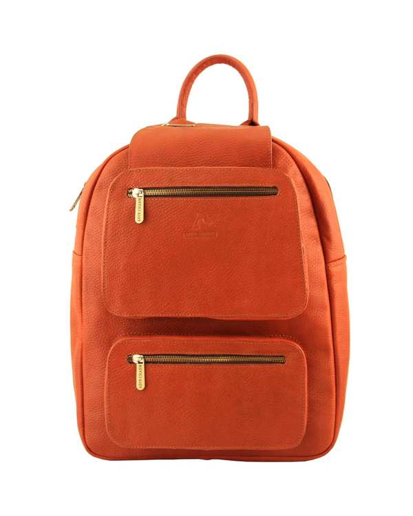 کوله پشتی چرم زنانه عسلی چرم بارز Charm Barez مدل DZ60.1