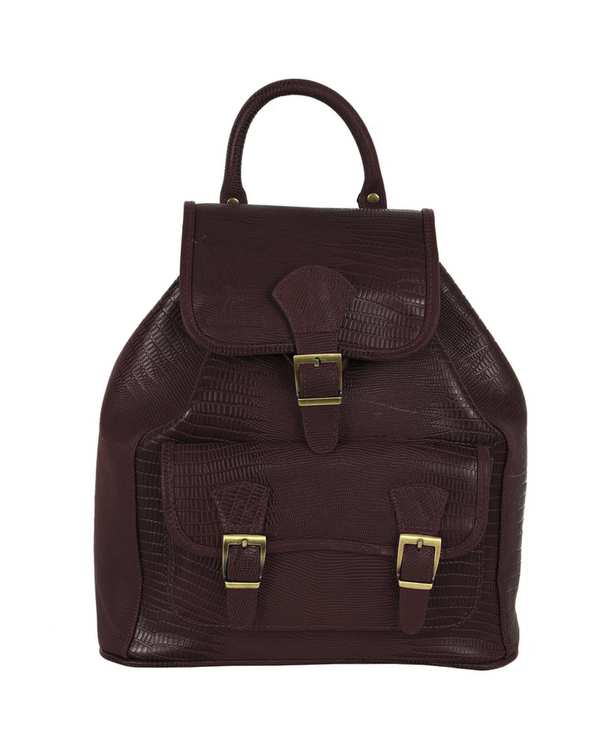 کوله پشتی چرم زنانه قهوه ای چرم بارز Charm Barez مدل DZ8.Lizard