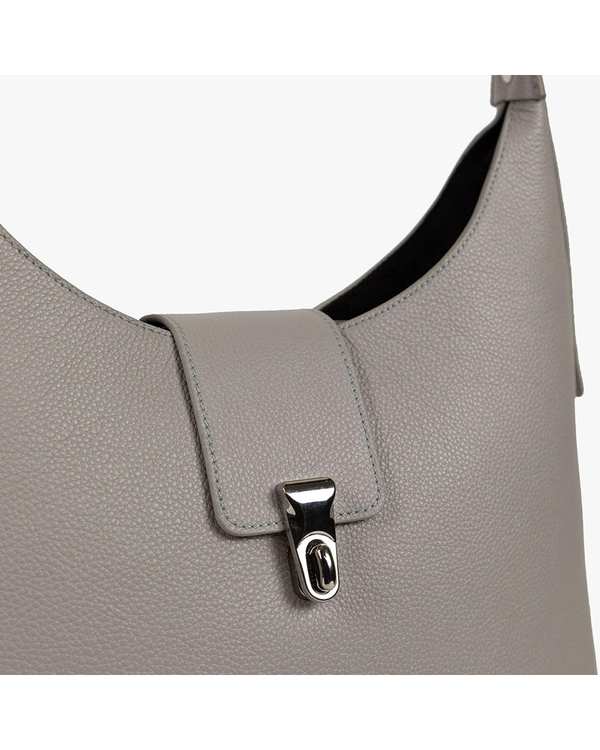 کیف دوشی زنانه کیف چرم دوشی زنانه طوسی برتونیکس Berttonix کد 1035 - تصویر 3