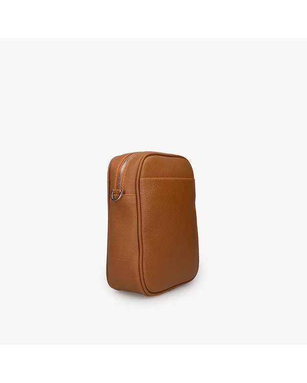 کیف چرم دوشی عسلی برتونیکس Berttonix کد 1034 - تصویر 2