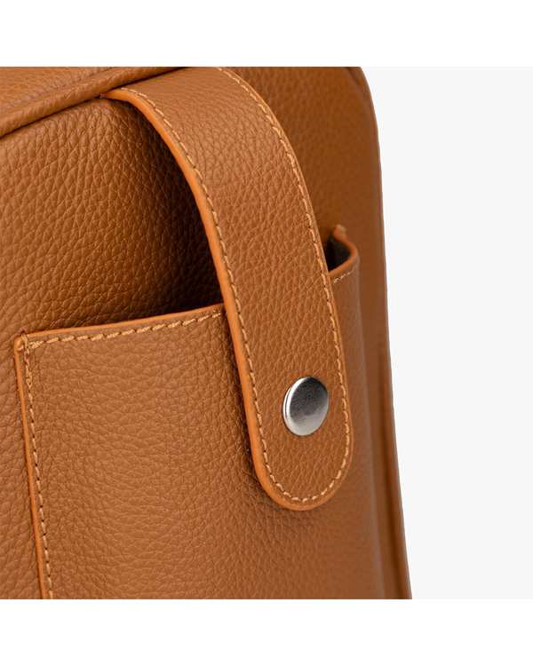 کیف چرم دوشی عسلی برتونیکس Berttonix کد 1034 - تصویر 4