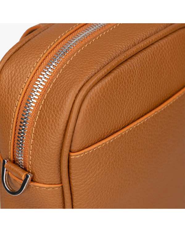 کیف چرم دوشی عسلی برتونیکس Berttonix کد 1034 - تصویر 5