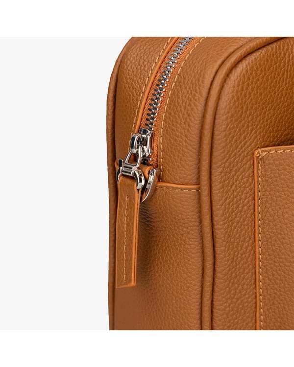 کیف چرم دوشی عسلی برتونیکس Berttonix کد 1034 - تصویر 6