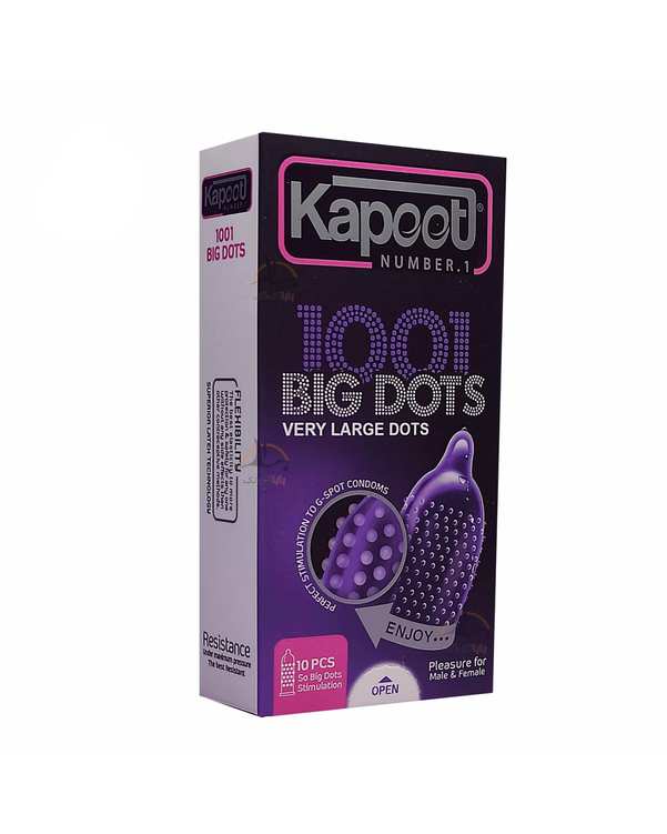 کاندوم هزار و یک خار درشت کاپوت Kapoot مدل Big Dots بسته 10 عددی