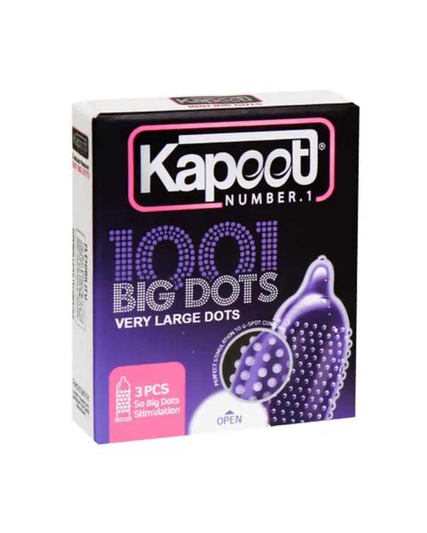 کاندوم کاپوت Kapoot مدل BIG DOTS بسته 3 عددی