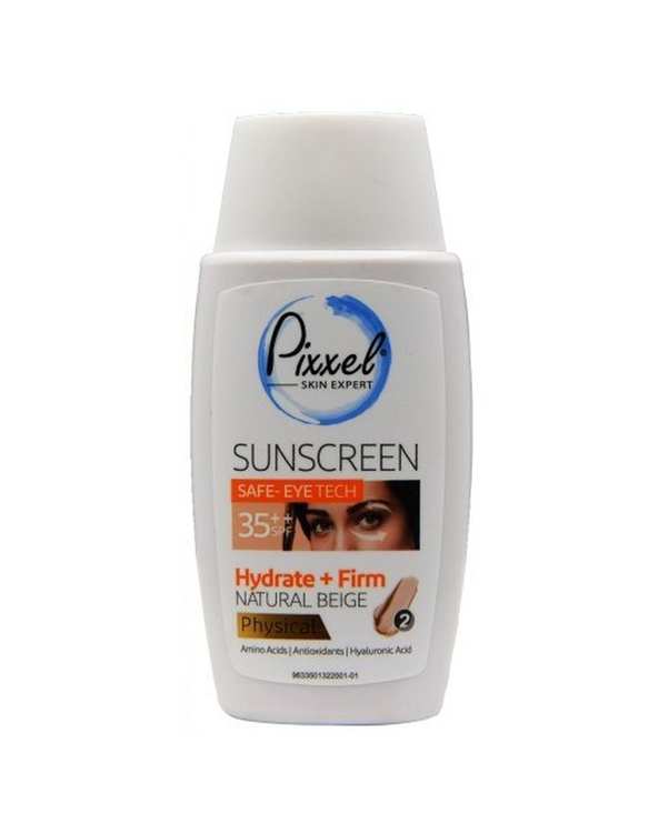 کرم ضد آفتاب فیزیکی دور چشم و صورت رنگی SPF35 پیکسل Pixxle رنگ Natural Beige حجم 50ml