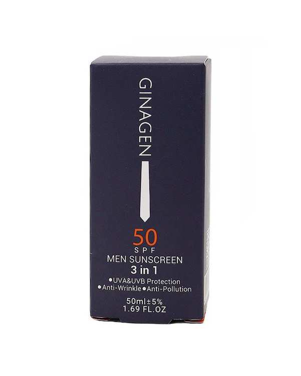 کرم ضد آفتاب مردانه SPF50 ژیناژن Ginagen مدل 1 در 3 حجم 50ml