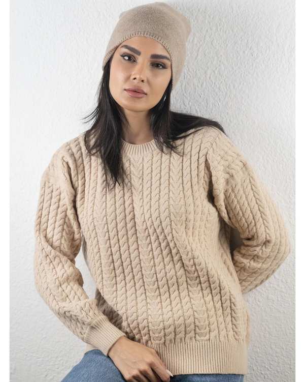 پلیور زنانه کرم لوکه LOKKE مدل Fern Sweater