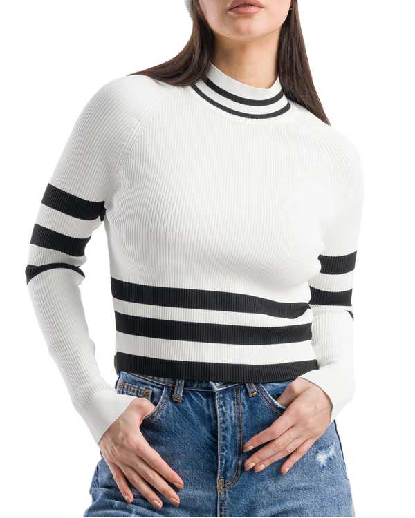 پلیور زنانه سفید مشکی لوکه LOKKE مدل Tibetan Sweater
