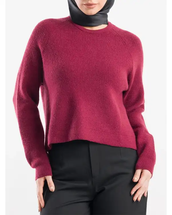 پلیور زنانه زرشکی لوکه LOKKE مدل Helens Sweater