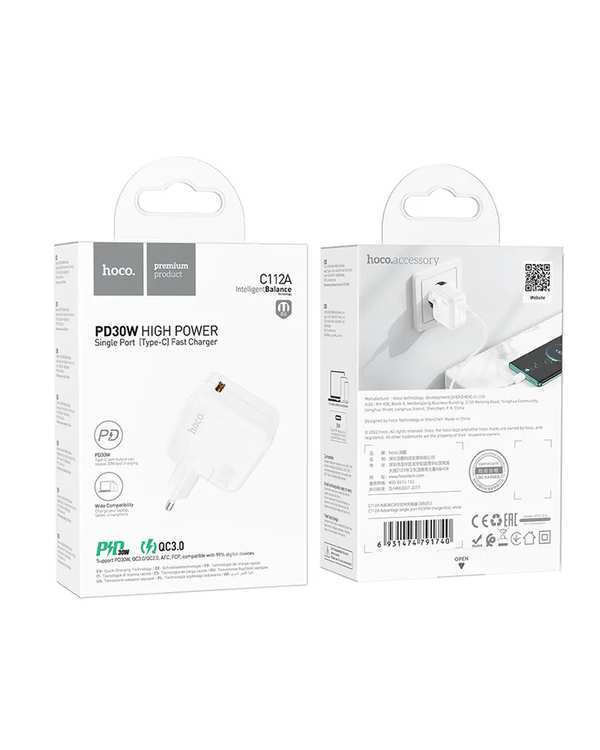 شارژر 30 وات سفید هوکو HOCO مدل C112A USB - تصویر 10