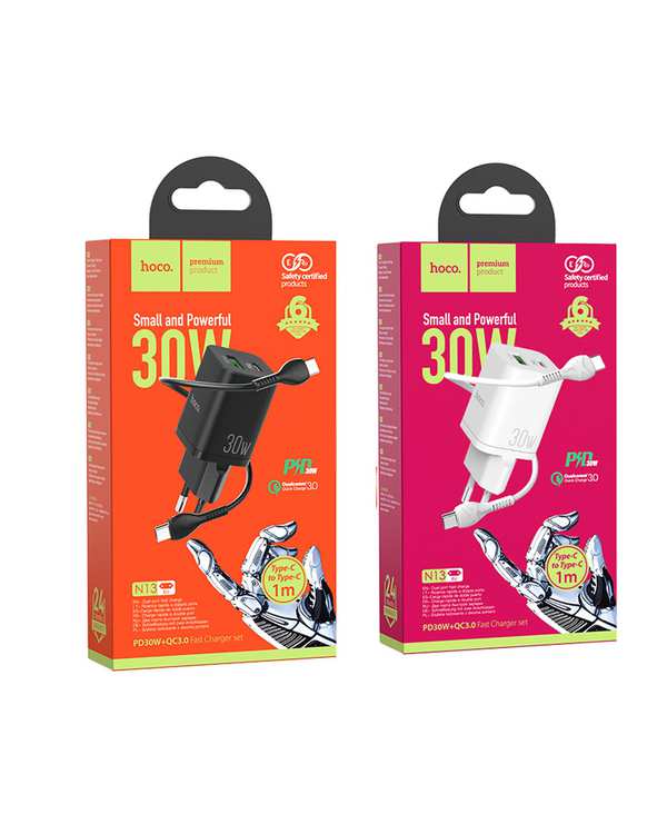 شارژر 30 وات مشکی هوکو HOCO مدل N13 به همراه کابل تایپ سی به تایپ سی - تصویر 6