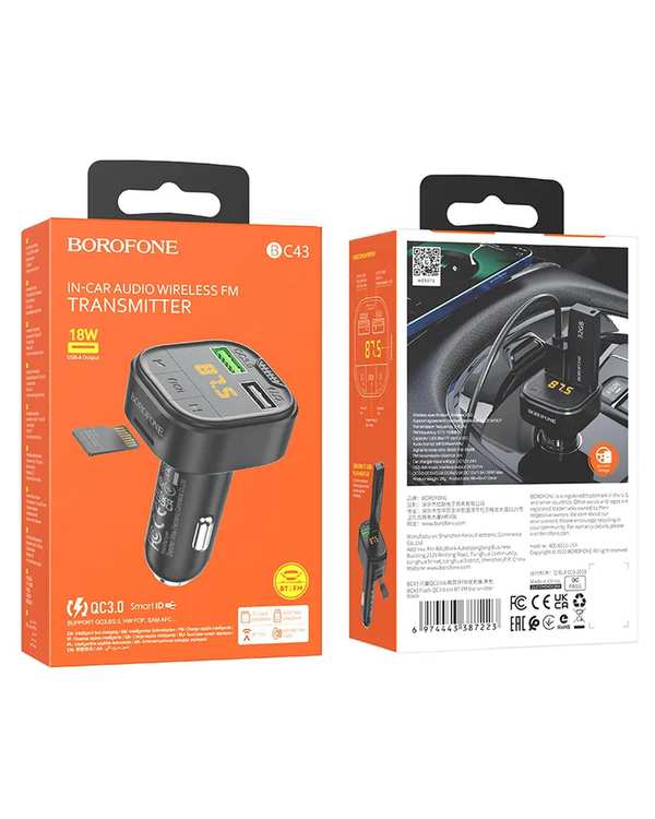 شارژر فندکی 18 وات مشکی بروفون BOROFONE مدل BC43 USB - تصویر 9