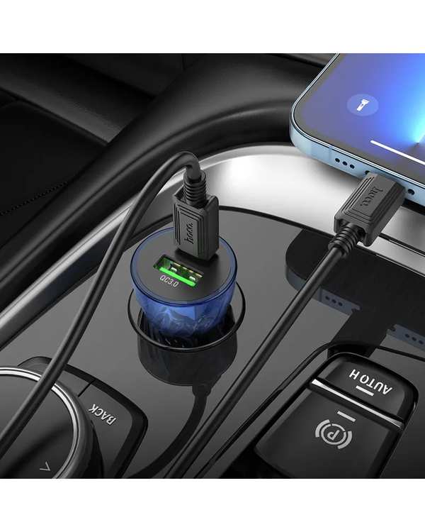 شارژر فندکی 30 وات آبی هوکو HOCO مدل Z47A USB - تصویر 3