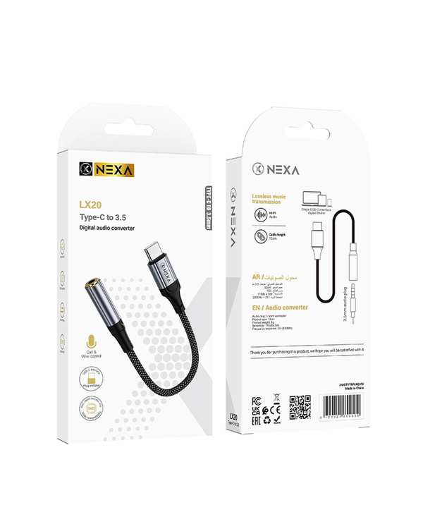 کابل تبدیل تایپ سی به جک 3.5 میلیمتری مشکی نکسا NEXA مدل LX20 - تصویر 9