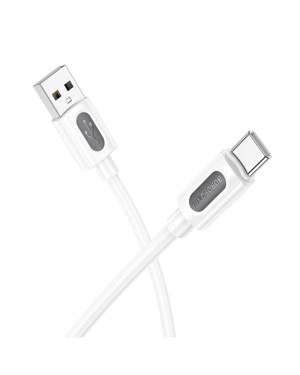 کابل شارژ سفید بروفون BOROFONE مدل BX114 با سری تایپ سی