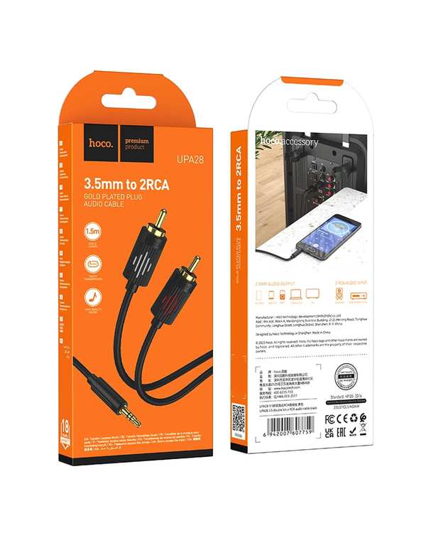 کابل صوتی 1 به 2 مشکی هوکو HOCO مدل UPA28 - تصویر 9