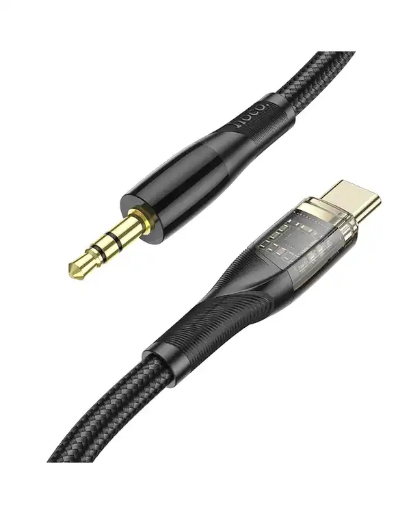 کابل AUX مشکی هوکو HOCO مدل UPA25 با سری تایپ سی