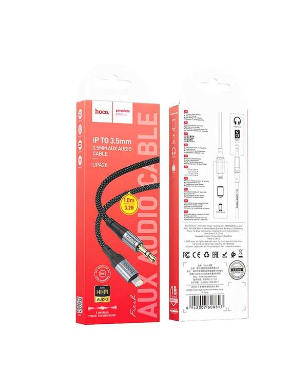 کابل AUX مشکی هوکو HOCO مدل UPA26 با سری لایتنینگ - تصویر 9