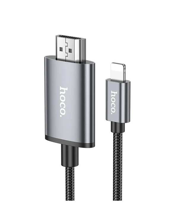 کابل HDMI خاکستری هوکو HOCO مدل UA27 باسری lightning to HDTV