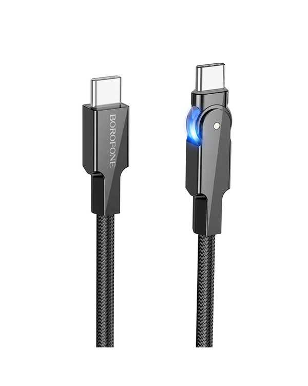 کابل شارژ 60 وات مشکی بروفون BOROFONE مدل BU41 با سری تایپ سی به تایپ سی