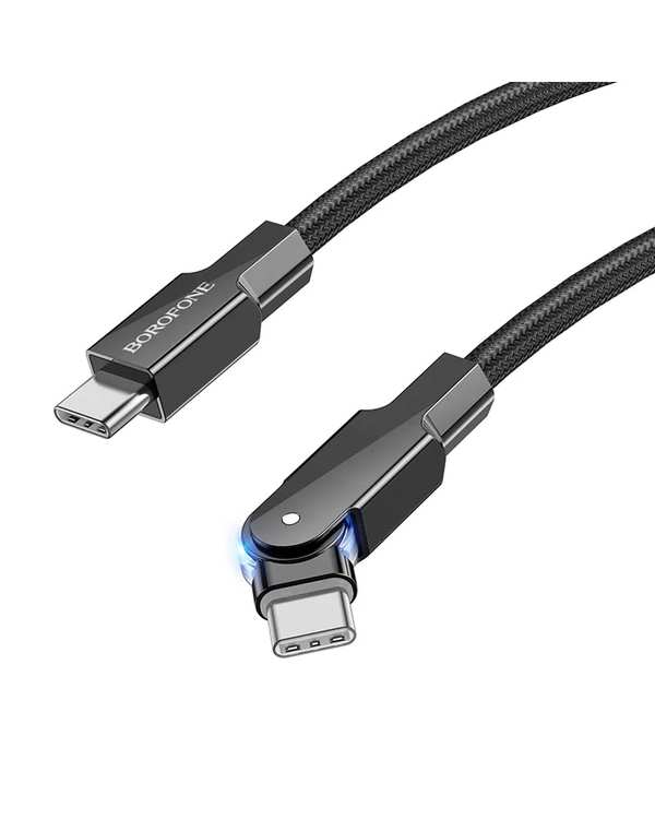 کابل شارژ 60 وات مشکی بروفون BOROFONE مدل BU41 با سری تایپ سی به تایپ سی - تصویر 2