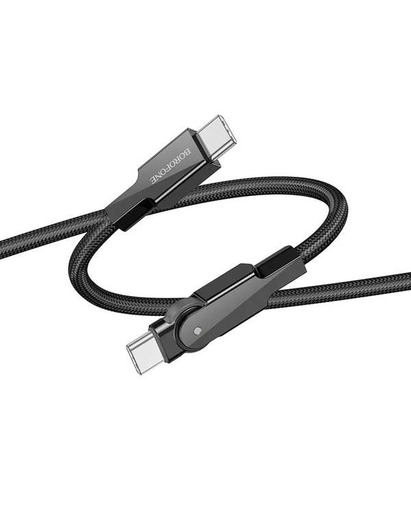 کابل شارژ 60 وات مشکی بروفون BOROFONE مدل BU41 با سری تایپ سی به تایپ سی - تصویر 3