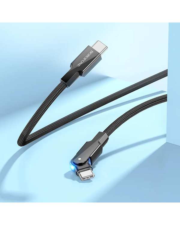 کابل شارژ 60 وات مشکی بروفون BOROFONE مدل BU41 با سری تایپ سی به تایپ سی - تصویر 7